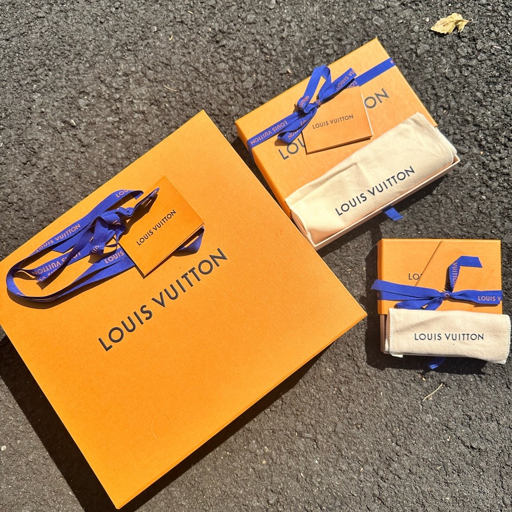 Louis Vuitton Orange Box with Blue Ribbon